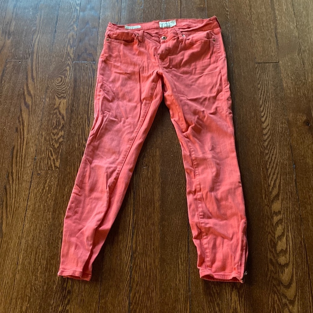 Lucky Brand Coral Pink Charlie Super Skinny Jeans SIZE 10/30